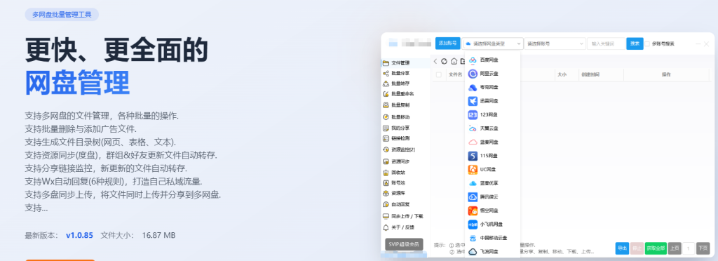 多网盘批量管理工具（批量转存，批量删除添加广告）-会员专用-赋智工坊